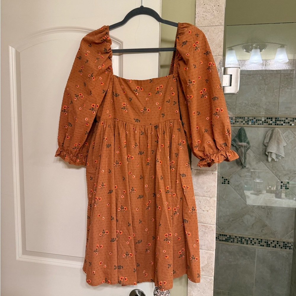 Altar'd State Rust Orange Floral Dress